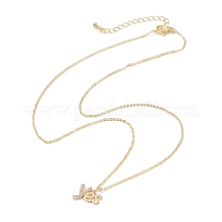 Ожерелье с подвеской в виде слова «да» из прозрачного кубического циркония&nbsp;NJEW-JN04330-01