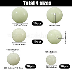 100 шт. 4 вида светящихся круглых стеклянных бусин&nbsp;GGLA-SC0001-20C