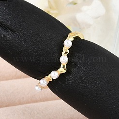 Открытые манжеты для женщин из латуни в форме сердца&nbsp;RJEW-R011-02G