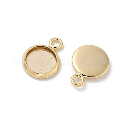 Плоские круглые сеттинги кабошон латунь подвесные&nbsp;KK-K414-14A-G