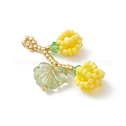 Подвески из стеклянных бусин в виде ягод и листьев&nbsp;PALLOY-MZ01114