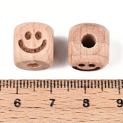 Гравированные бусины из бука&nbsp;WOOD-N015-08F