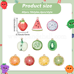 40шт 10 стиля подвески из легкого золотого сплава с эмалью&nbsp;ENAM-ME0001-34