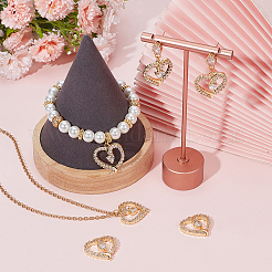 6 шт. Покрытие стойки латунь микропаве прозрачные подвески из кубического циркония&nbsp;KK-BBC0016-04