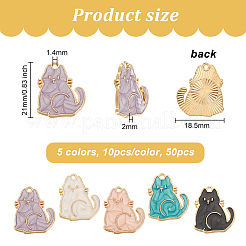 50шт 5 цвета сплава эмалевые подвески&nbsp;ENAM-OC0001-19