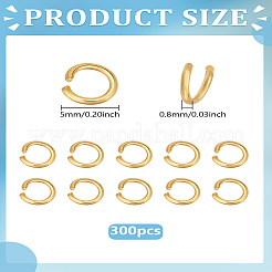 300 шт. Открытые соединительные кольца из нержавеющей стали 304&nbsp;STAS-LP0004-95