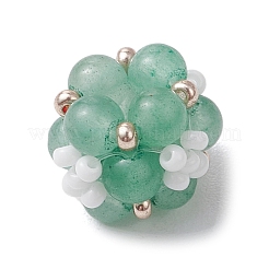 Натуральный розовый кварц/сердолик/зеленый авантюрин/аметист/черный оникс и стеклянные бусины-кластеры&nbsp;PALLOY-MZ00591