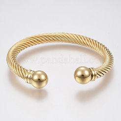 Браслеты-манжеты из нержавеющей стали 304&nbsp;BJEW-H570-28G