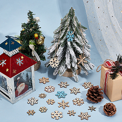 200 шт. необработанные листы со снежинками из дерева на рождественскую тематику&nbsp;FIND-BC0014-53