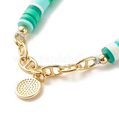 Плетеный браслет из бусин из полимерной глины ручной работы&nbsp;BJEW-JB07407-02