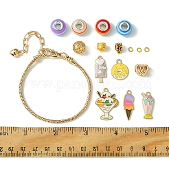 Наборы для изготовления браслетов в европейском стиле из сплава мороженого с эмалью и смолой рондель в европейском стиле&nbsp;DIY-FS0007-25