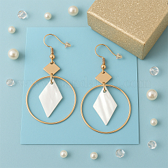 3 пара 3 стилей сережек-подвесок из сплава в форме ромба&nbsp;EJEW-HY0001-08