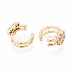 Латунные серьги-манжеты из прозрачного кубического циркония&nbsp;EJEW-T047-79G