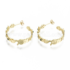 Латунные микро проложить серьги стержня кубического циркония&nbsp;EJEW-N011-31-NF