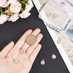 8шт латунные микропаве прозрачные кубические циркониевые подвески&nbsp;KK-BBC0005-61