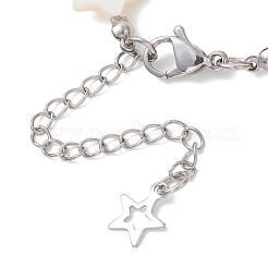 2 шт. браслет из натуральных белых ракушек в виде звезды и луны.&nbsp;BJEW-JB13283