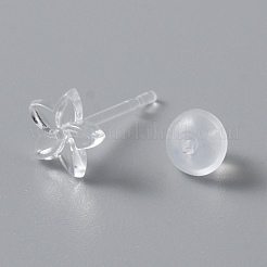 Крошечные серьги-гвоздики из полимерного цветка с ушной гайкой для женщин&nbsp;EJEW-WH0012-003B