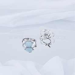 2 шт. 2 стильных кольца-манжеты из сплава для женщин&nbsp;RJEW-LP0008-34