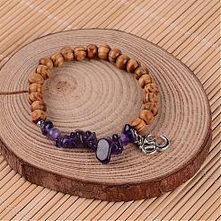 Натуральный чип драгоценных камней из бисера браслеты шарма BJEW-JB02302