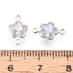 Латунные подвески из прозрачного кубического циркония&nbsp;PALLOY-WH0116-01P