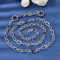 Текстурированная цепочка Фигаро из нержавеющей стали 201 толщиной 5.5 мм&nbsp;NJEW-K302-17P