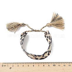 Регулируемые браслеты из полиэфирного шнура с леопардовым принтом&nbsp;LS-BJEW-B127-01C