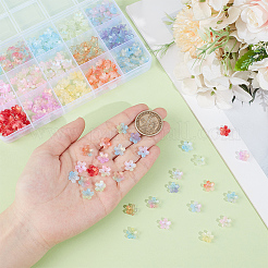 300 шт. двухцветные стеклянные колпачки для бусин&nbsp;GLAA-GO0001-26