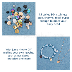 30 шт. 15 стиля подвески из нержавеющей стали 304&nbsp;STAS-FH0002-17