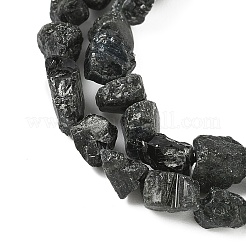 Необработанные грубые нити натуральных черных турмалиновых бусин&nbsp;G-M453-A01-01