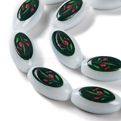 Печать стеклянных овальных бусин для изготовления ожерелья и браслетов&nbsp;GLAA-B020-01A-05