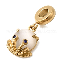 Европейские подвески-шармы кошачий глаз из нержавеющей стали 304&nbsp;STAS-D153-20B-G