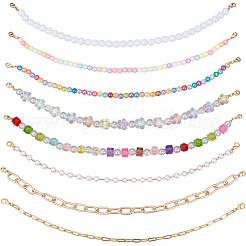 8 шт. 8 стиля акриловых бусин и алюминиевых тросовых цепей и 304 нержавеющей стали цепи для бейсбольной кепки&nbsp;HJEW-SC0002-47