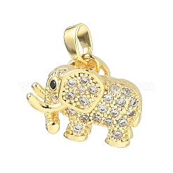 Латунные микропаве прозрачные подвески с фианитом&nbsp;KK-H254-11G