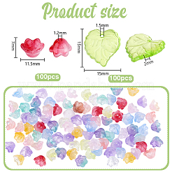 200шт 2 стиля прозрачные стеклянные бусины&nbsp;GLAA-PH0004-45