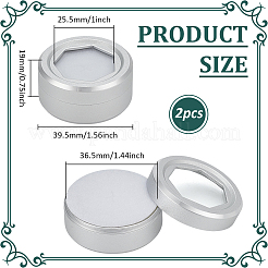 Алюминиевые коробки для хранения россыпью алмазов с шестиугольной стеклянной видимой крышкой&nbsp;LS-CON-WH0110-55A