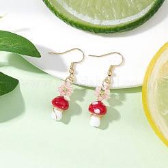 Ручной работы Lampwork болтающийся серьги&nbsp;EJEW-MZ00440-01