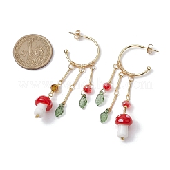 Золотые серьги-полукольца из нержавеющей стали 304&nbsp;EJEW-JE05675-02