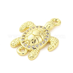 Шармы-соединители из латуни с микропаве из прозрачного кубического циркония&nbsp;KK-D325-06G-02