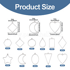 22 шт. 11 стиля подвески из нержавеющей стали 304&nbsp;STAS-TA0003-20