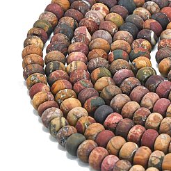 Нити бусин из натуральной красной яшмы пикассо/полихромной яшмы&nbsp;G-P575-A16-8x5mm