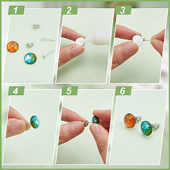 100 шт. латунные серьги-гвоздики&nbsp;KK-BC0013-23