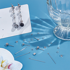 Фурнитура для сережек-гвоздиков с шариковым штифтом из нержавеющей стали 304&nbsp;STAS-UN0063-08