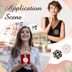 4 шт. 2-х цветные эмалевые булавки «Камелия»&nbsp;JEWB-ME0001-10