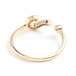 Регулируемые латунные кольца микро манжеты из прозрачного циркония&nbsp;RJEW-F101-21G