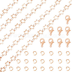 Наборы для изготовления ожерелий и браслетов из латунных звезд и овальных звеньев&nbsp;DIY-TA0011-17