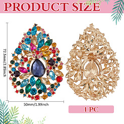 1 шт. броши из сплава со стразами&nbsp;JEWB-MA0001-02A