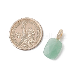 3 шт. 3 варианта ограненных подвесок из натурального зеленого авантюрина&nbsp;PALLOY-JF04934