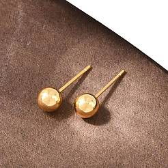 Круглые серьги-гвоздики из латуни&nbsp;EJEW-C171-01A-G