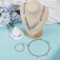 Ожерелья и многорядные браслеты из сплава «звезда-луна»&nbsp;SJEW-SC0001-04