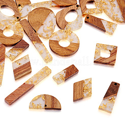 Большие подвески из смолы и ореха&nbsp;RESI-KS0001-04